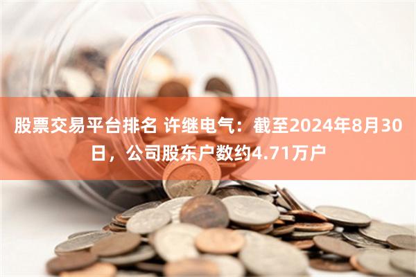 股票交易平台排名 许继电气：截至2024年8月30日，公司股东户数约4.71万户