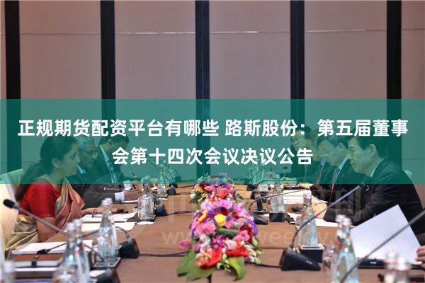 正规期货配资平台有哪些 路斯股份：第五届董事会第十四次会议决议公告